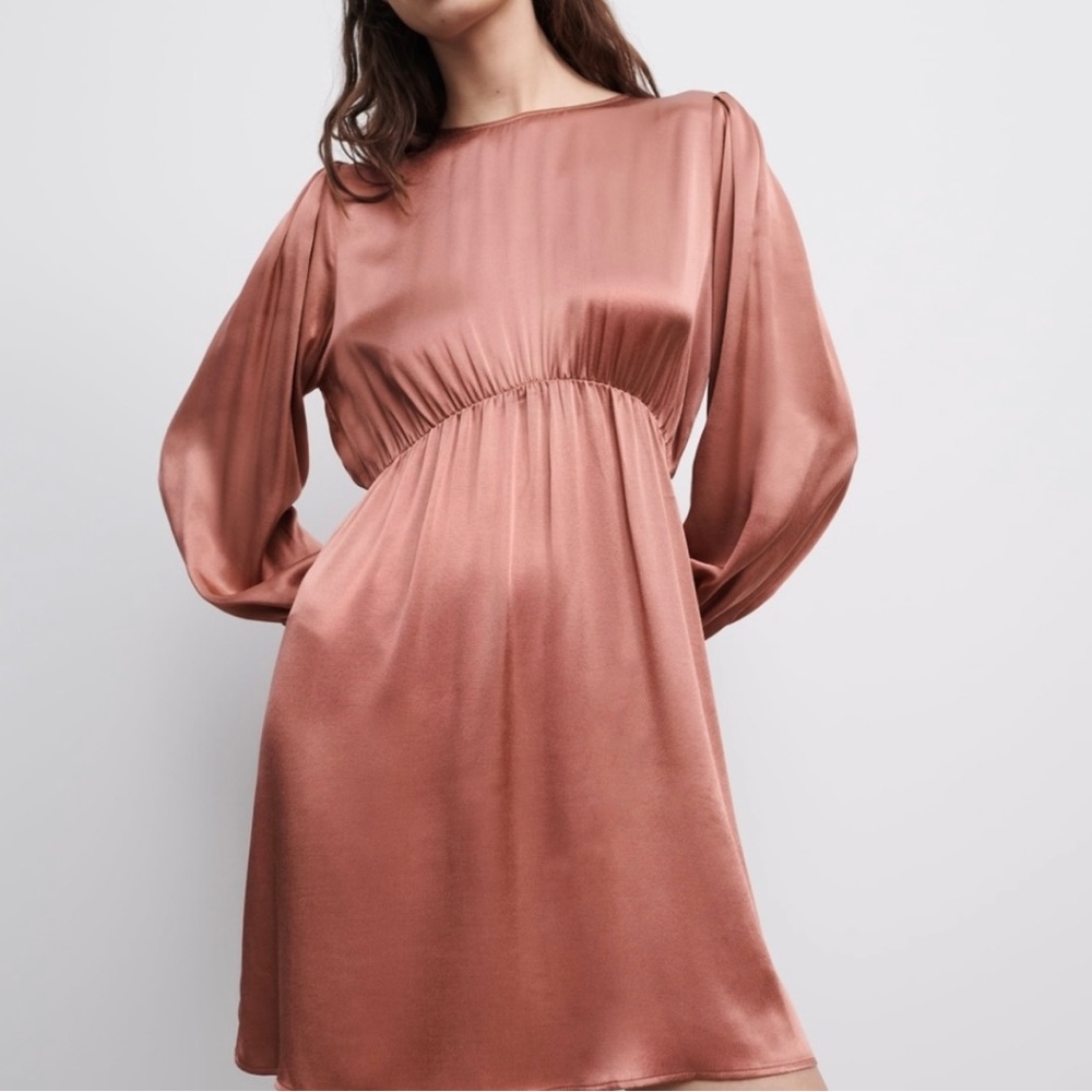 NWT Zara Satin Effect Mini Dress